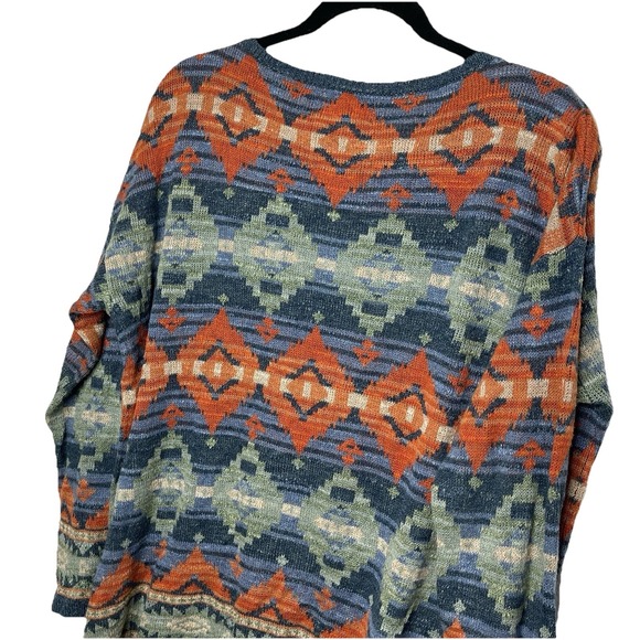 Ralph Lauren Denim & Supply Southwest Aztec Knit Sweater Boho Western Cabincore - Picture 10 of 11